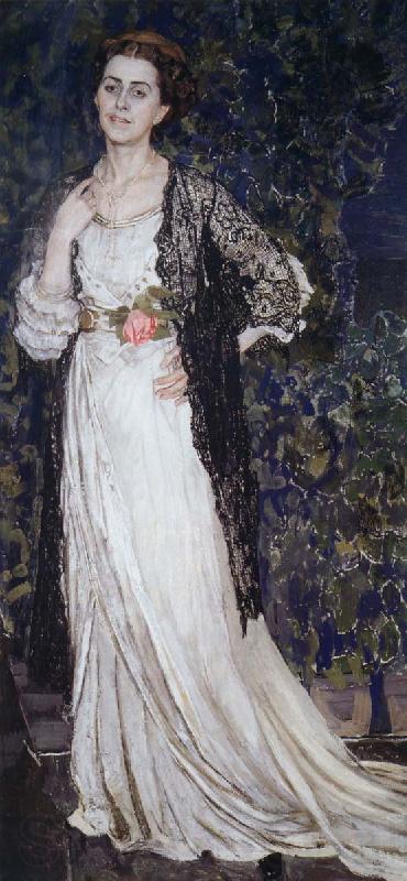 Alexander Yakovlevich GOLOVIN The Portrait of Mrs.Makovska France oil painting art